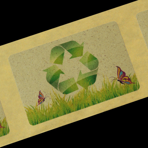 Étiquette en papier d'herbe